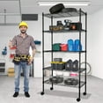 thumbnail image 5 of CL.HPAHKL Storage Shelves Adjustable 5 Tier NSF Metal Shelving Unit, Wire Rack Shelving 1250lbs Capacity Storage Racks and Shelving with Wheels for Closet Kitchen Pantry Garage Basement, Black, 5 of 5