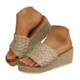 thumbnail image 1 of Mepaouo Womens Wedge Slide Sandals Platform Slip on Espadrilles Summer Beach Walking Flatform Shoes, 1 of 7