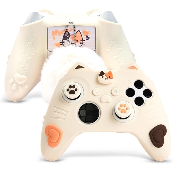 GeekShare Controller Skin Grips Set Silicone Protective Cover Case for Xbox Series S/X Calico Cat