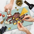 thumbnail image 4 of Octopus Cutting Board, Image of Octopus Underwater Wildlife Animal Illustration Print, Decorative Tempered Glass Cutting and Serving Board, Large Size, Red Pink, by Ambesonne, 4 of 5