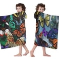 thumbnail image 4 of Multicolor Butterfly Group Pattern Hooded Bath Towel，60"x35" for Ages 3 To 12 Kids, Quick Dry Lightweight Soft Microfiber Hood Beach Towel Cover Up for Kids, 4 of 7