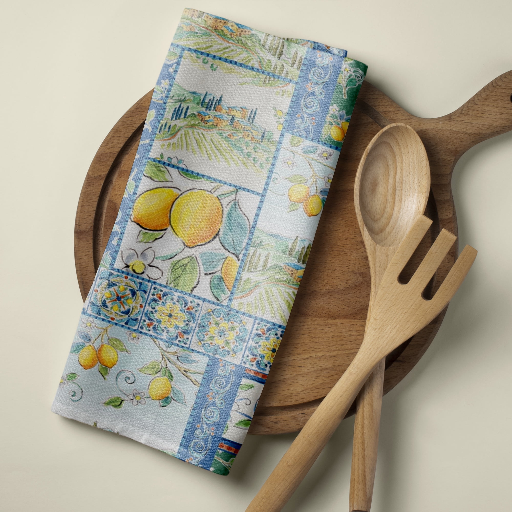 1 Yard 100% Cotton Mediterranean Breeze, Multi-color, 44" Wide for Quilting & Sewing by David Textiles
