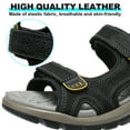 thumbnail image 4 of OutPro Men's Hiking Sandals Arch Support Casual Leather Sandals for Men Summer Outdoor Beach Sandals for Male Open Toe Athletic Shoes Outdoor Black, 4 of 10
