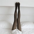 thumbnail image 4 of Pantalones transparentes de una pieza de color gris de azafata, leggings de una pieza engrosados con forro polar de otoño e invierno, medias negras de mujer, pantimedias transparentes falsas, 4 of 6