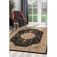 thumbnail image 5 of 2â€™ x 10â€™ Black and Beige Embellished Runner Rug, 5 of 5