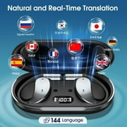 MUOKLGH Translation Earbuds Real Time, 6 in 1 AI Translator with 144 Languages & Accents, Support 8 Offline, Voice or Video Call, Wireless OWS Translating Earphone for Travel Business Learning