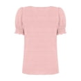 thumbnail image 7 of Levmjia Women's Striped Short Sleeve T Shirt Square Neck Casual Summer Top with Flounce Sleeves Vintage Aesthetic Basic Tee for Ladies, 7 of 7