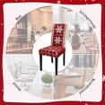 thumbnail image 6 of 4PCS Christmas Red Buffalo Plaid Chair Covers Stretch Washable Back Chair Cover Xmas Snowflake Removable Slipcover Chair Protector for Dining Room Kitchen Holiday Home Decor, 6 of 6