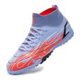 thumbnail image 3 of Zapatos de fútbol para hombre, botas de fútbol para entrenamiento al aire libre, AG/TF, hierba, antideslizante, tobillo alto, zapatillas cómodas, talla 35-45, novedad de 2022, 3 of 5