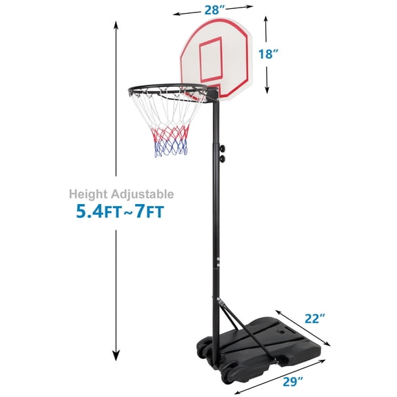 Outdoor Kids Sports Portable Basketball System Adjustable Hoop Backboard Yard