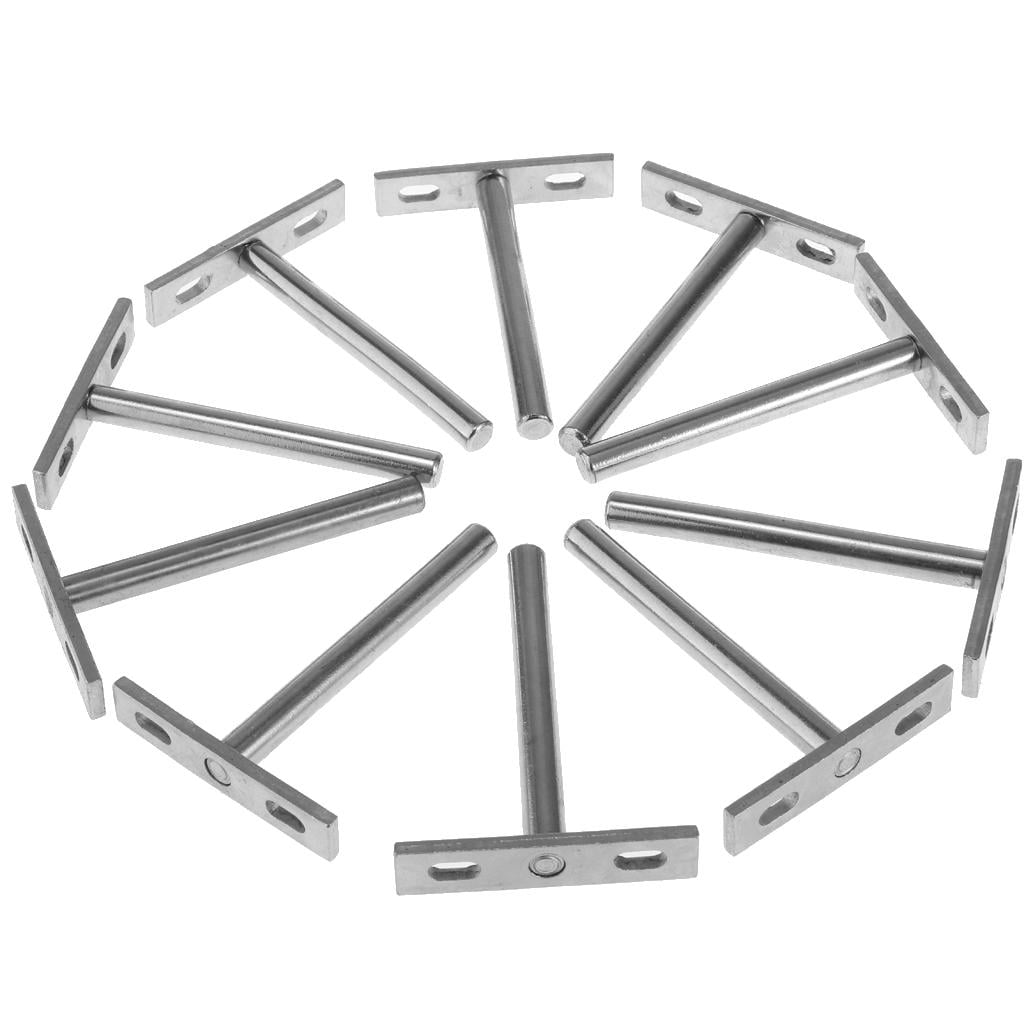 WLPZXP 10Pcs Wall Shelf Bracket Heavy Duty Supporter T Shaped Angle Bracket 3inch