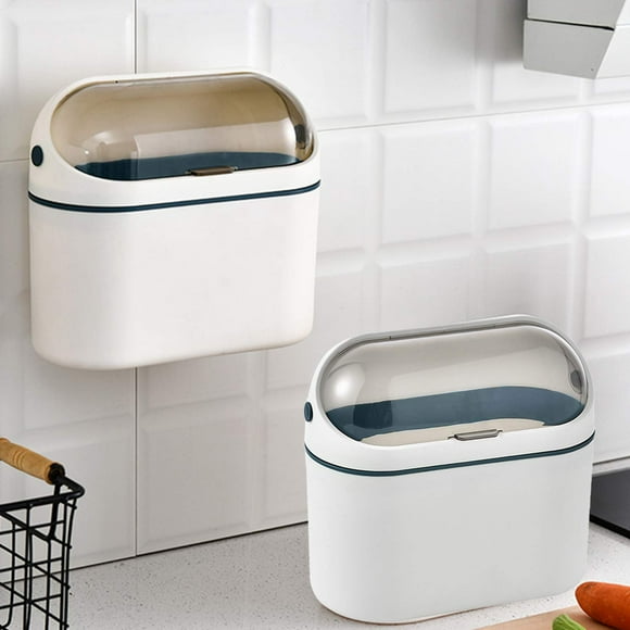 Desktop Trash Can with Lid, Mini Trash Can for Desk, Small Office Countertop Garbage Can