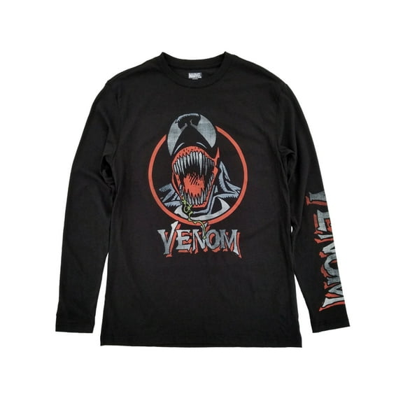 Marvel Mens Black Venom Graphic Long Sleeve T-Shirt Small