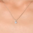thumbnail image 3 of Gem Stone King 14K White Gold Lab Grown Diamond Pendant Necklace for Women | 0.27 Cttw | Gemstone April Birthstone | Round 4MM | With 18 inch Chain, 3 of 6