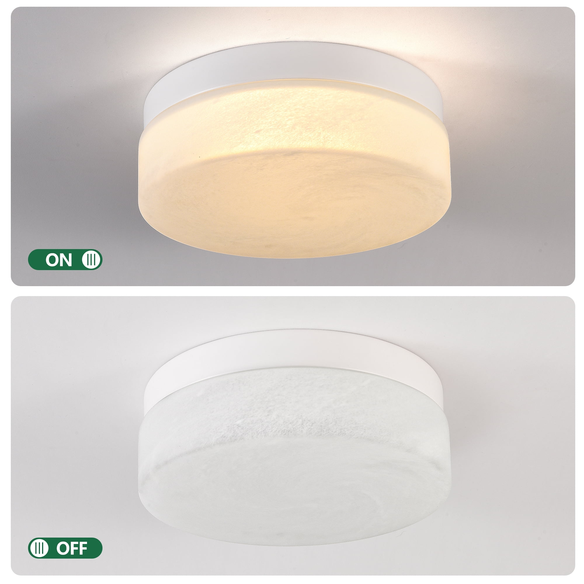 12 Inch LED Flush Mount Ceiling Light, 24W Low Profile Round Ceiling Lamp, Slim Modern Close to Ceiling Light Fixture for Bedroom, Living Room, Dining Room, Hallway, Kitchen, White