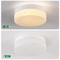 thumbnail image 4 of Modern Round LED Ceiling/Wall Light - White Metal Base & Cloud Glass Shade,  Dimmable Flush Mount Lamp for Corridor/Bedroom/Entryway (Matte white base + cloud glass), 4 of 10