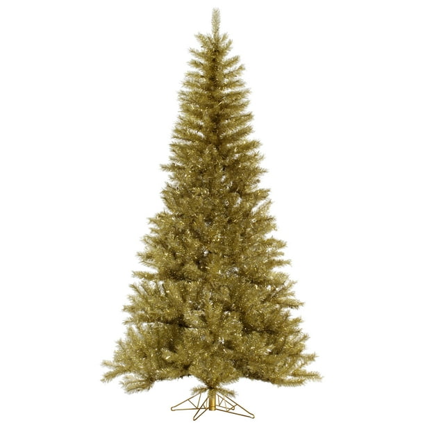 Vickerman 4.5' GoldSilver Tinsel Artificial Christmas Tree, Unlit