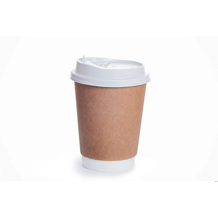 Disposable Coffee Cups with Snap Lids in Bulk, Double Walled Thermal Insulation Paper Travel Cup with Cover for Hot Beverages like Tea, Cocoa(25 Pack - 12 (Best Travel Tea Cup)