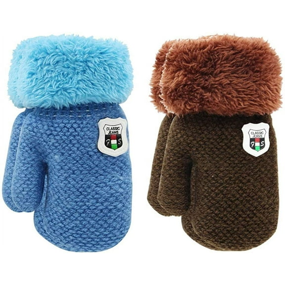 Toddler Mittens, Full Finger Winter Warm Kids Gloves Lined Fleece Thermal Mittens for 0~3 Years Old Baby Girls Boys