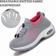 thumbnail image 5 of Tennis Shoes Womens Fashion Knitted Platform Sneakers Arch Support Orthopedic Walking Shoes Slip on Antislip Workout Athletic Shoes Pink Size 10, 5 of 8