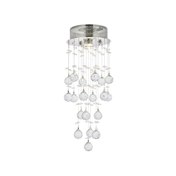 Galaxy 1 light Chrome Flush Mount Clear Royal Cut Crystal