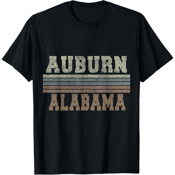 Retro Auburn Alabama T-ShirtMen and women, White Black T-shirt, size: Extra large S-1757XL