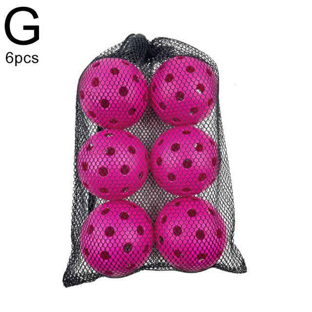 Ensemble de Pickleball - Lot de 6 Balles d'Extérieur en Plastique de Haute Qualité avec Sac en Filet