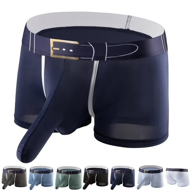 Lovzfmll Men's Underwear, Solid Color Stretchy Sports Boxers, Breathable Comfort Boxer Briefs
