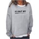 thumbnail image 1 of Sudadera de gran tamaño con estampado de letras y texto divertido para mujer, cuello redondo, manga larga, suelta, blusa individual Fridja  hkj2090, 1 of 5