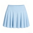 thumbnail image 3 of Girls Tennis Skirts, Casual Cute Kids Girls Athletic Skorts with Pocket Liner, 2 in 1 High Waist Workout Sports Quick Dry Running Shorts(Sky Blue,9-10 Years), 3 of 3