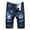 Dark Blue, variant on Erwazi Mens Jean Shorts Distressed Ripped Denim Bermuda Shorts Summer Casual Classic Straight Short Jeans