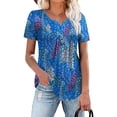 thumbnail image 5 of Traleubie Womens Plus Size Tunic Tops Short Sleeve Casual Floral Henley Shirts L-4XL, 5 of 6