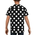 thumbnail image 5 of Wukai Black and White Polka Dot Youth Unisex Short Sleeve T-Shirt for Boys, Girls, Teens, and Kids-X-Small, 5 of 7