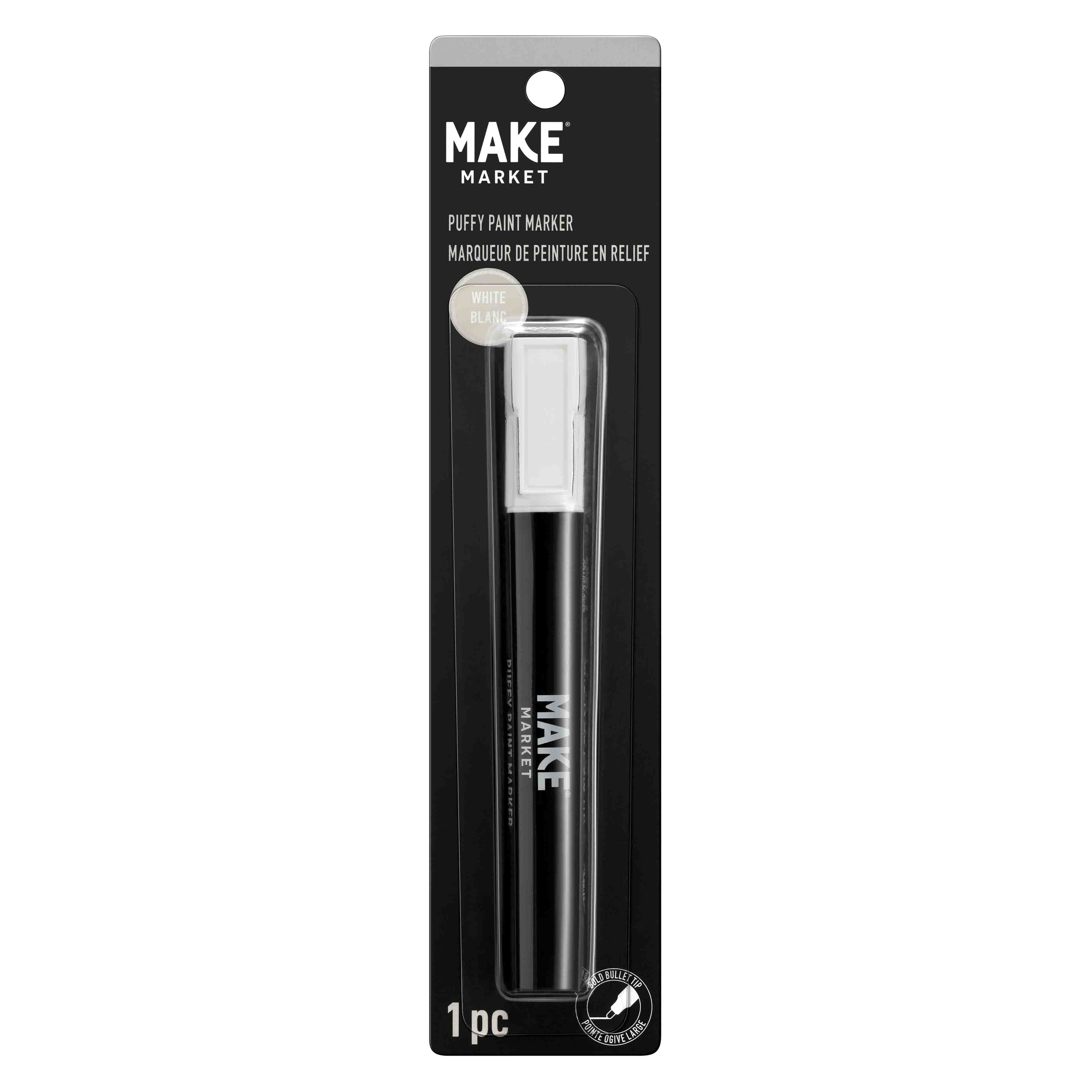 Make Market White Puffy Velvet Fabric Paint Marker, 12 Pack