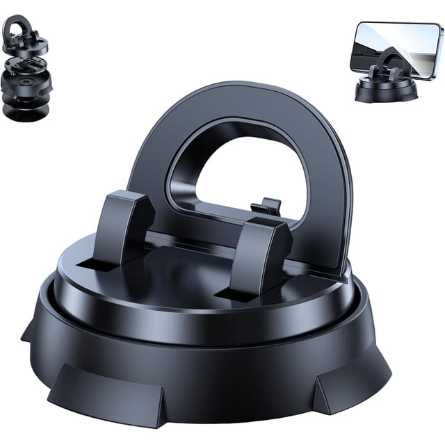 Peeynner Phone Holder, Intelligent Suction Cup Multifunction Console with Navigation Car Phone Holder, 360° Arbitrary Rotation, Waterproof Stain-Resistant, Easy to Clean (Black)