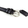 thumbnail image 3 of Womens Leather Belt - Solid Color Basic Pu Bonded Leather Dress Belt - Silver Polished Belt Buckle by Belle Donne - Silver Small, 3 of 4