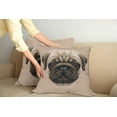 thumbnail image 2 of Ambesonne Pug Throw Pillow Cover 2 Pack, Pet Animal Art Design Dog, 24", Tan Pale Brown, 2 of 5
