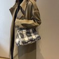 thumbnail image 1 of Bolso de mano de moda para mujer, bolso cruzado con cadena a cuadros Vintage para el trabajo, viajes, compras, 1 of 8