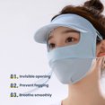 thumbnail image 1 of YAOBAMM Face Guard Hat Extended Brim Solid Color Cycling Headgear with Ear Loop Eyes Exposed Ice Silk Face Guard Perfect for Sports and Outdoor Activities, 1 of 7