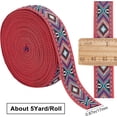 thumbnail image 2 of 5 Yards Vintage Jacquard Ribbon Ethnic Embroidered Ribbon 1.5 inch Wide Boho Lace Trim for DIY Sewing Clothing Accessories Handmade Bag Embellishment Decoration Craft Geometric Pattern, 2 of 9