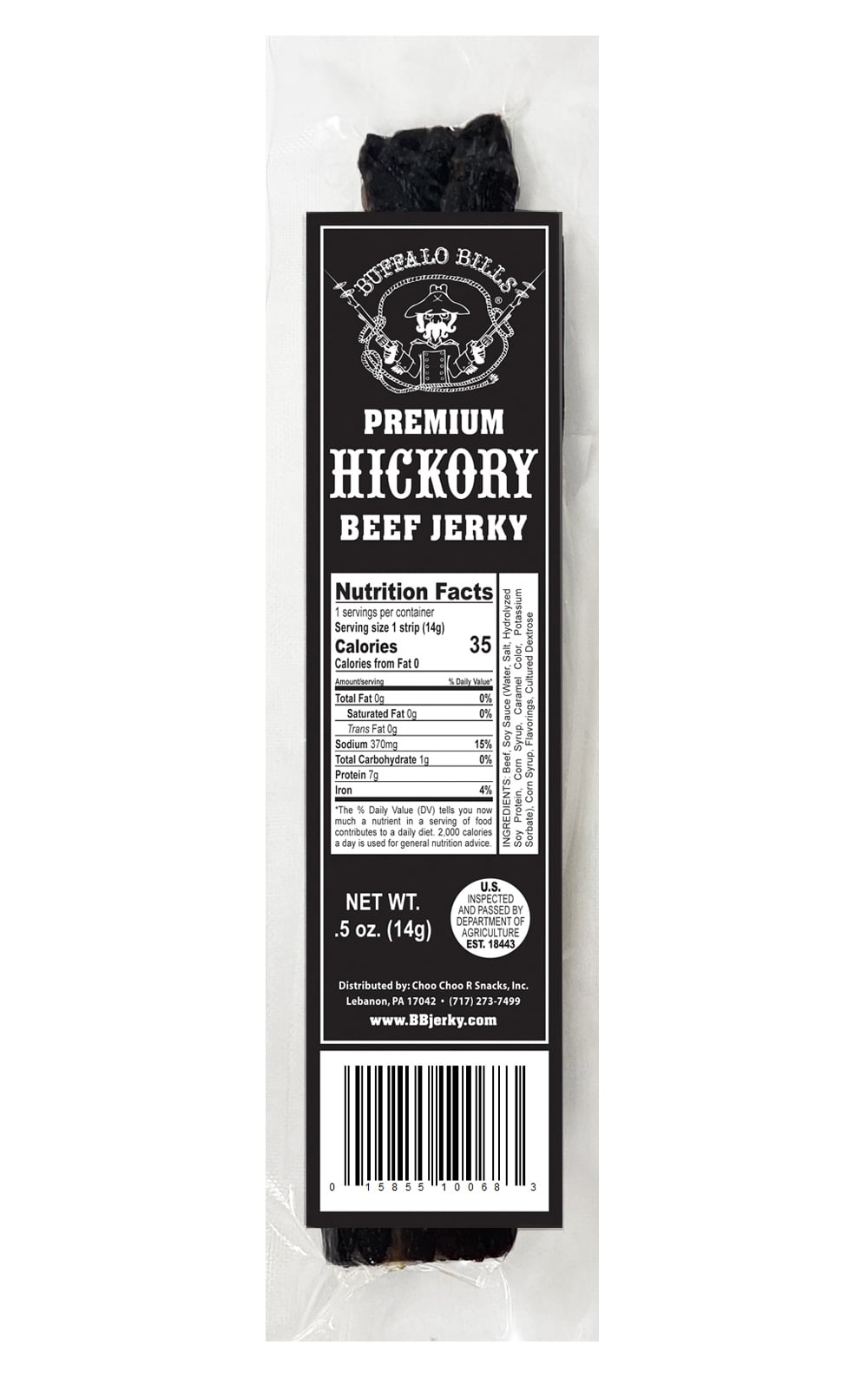 Buffalo Bills 20-ct Premium Hickory Beef Jerky Wrapped Strips (two 20-ct tubs of beef jerky strips)