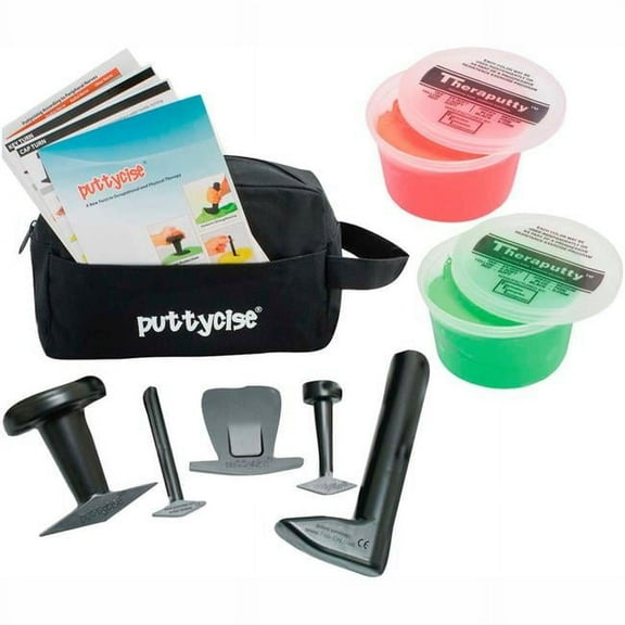 Medium Puttycise TheraPutty Economy Set with 5 Tools, 2 x 1 lbs Putties, Red & Green
