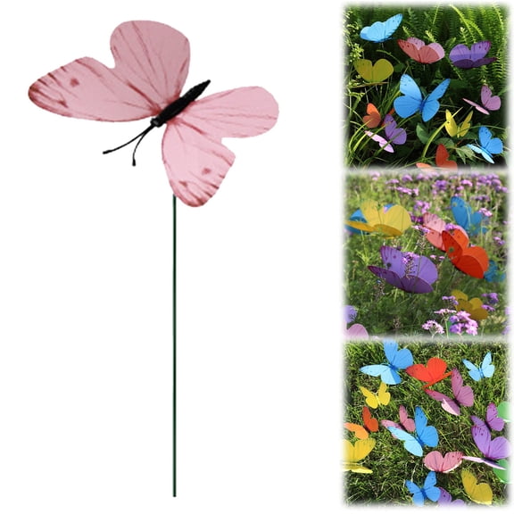 YYKihy 3D Butterfly Garden Stakes 12cm Realistic PVC Outdoor Decorations 6 Colors For Yard Pots & Events