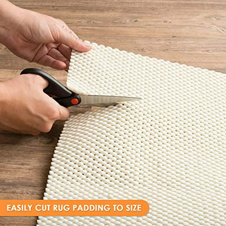 Grid Rug Pad for Hard Floor, Non-Slip Area Rug Pad, 2x3/3x5/5x7