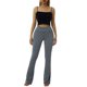 thumbnail image 3 of Txlixc Pantalones de yoga de color sólido para mujer, pantalones acampanados largos ajustados de cintura alta elástica para primavera otoño, ropa de mujer Txlixc  Estilo de ocio, 3 of 9