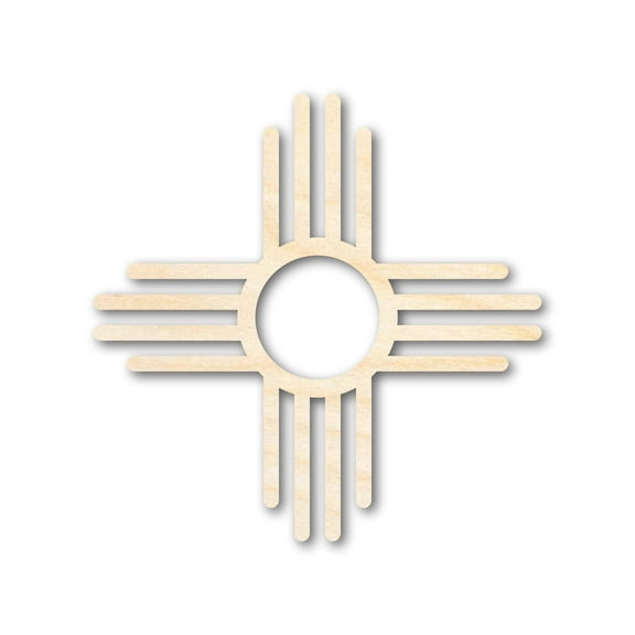 Unfinished Wood Zia Shape - Craft - up to 46" DIY 30" / 1/2"