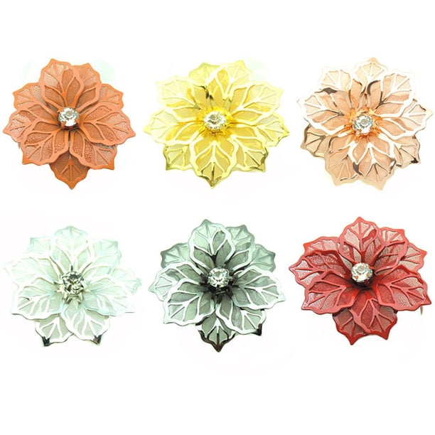 De Servilleteros De Metal Con Flor, Servilleteros Brillantes, Servilleteros Florales Para El Hogar, Anillos Para El Hogar, Boda, Fiesta, Banquete, Decoración Noticed HA035399-00