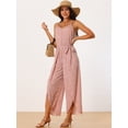 thumbnail image 4 of DARING DIVA Women's Summer Spaghetti Straps Sleeveless V Neck Jumpsuit S Dusty Pink, 4 of 6