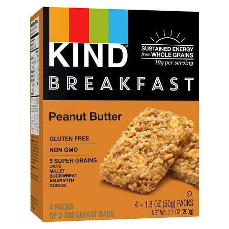Breakfast Bars Peanut Butter 8 Bars Per Box ( 2 Pack)