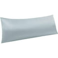 thumbnail image 1 of Zippered Satin Body Pillow Pillowcase, Silky Slip Cooling Body Pillow Cover, Long Side Hidden Zipper, 20 x 54 Inches, Silver Grey, 1 of 5
